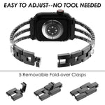 xDfind Drei-Diamanten-Metallarmband, für Apple Watch 42 / 44 / 45 / 46 / 49 mm, für Apple Watch 38 / 40 / 41 / S10 42 mm
