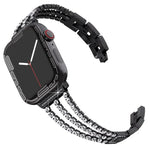 xDfind Drei-Diamanten-Metallarmband, für Apple Watch 42 / 44 / 45 / 46 / 49 mm, für Apple Watch 38 / 40 / 41 / S10 42 mm