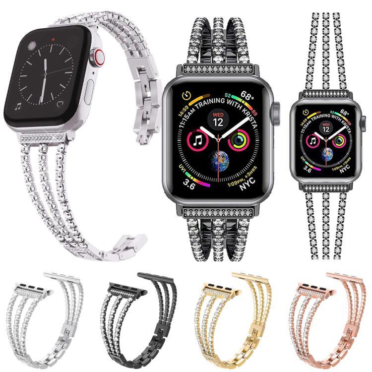 xDfind Drei-Diamanten-Metallarmband, für Apple Watch 42 / 44 / 45 / 46 / 49 mm, für Apple Watch 38 / 40 / 41 / S10 42 mm