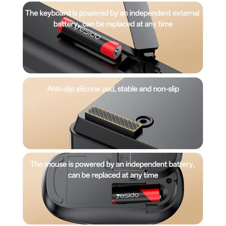 Yesido KB42 2.4G Kabelloses Business-Tastatur-Maus-Set, arabische Version, englische Version