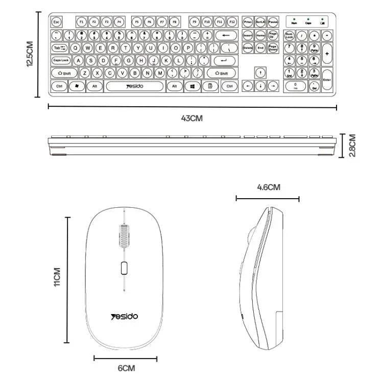 Yesido KB42 2.4G Kabelloses Business-Tastatur-Maus-Set, arabische Version, englische Version
