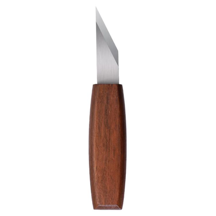 Langklinge Schrägspitz Handschnitzmesser Universalmesser, Walnuss, Bambus