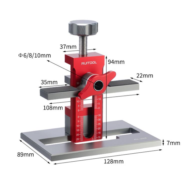 RUITOOL Multifunktionale Schranktür-Montagehilfe mit Basis, Ohne Bohrer, Mit 10mm Bohrer, Mit 6/8/10mm Bohrer