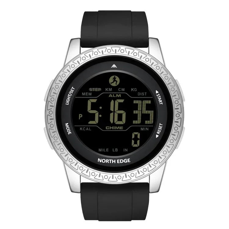 NORTH EDGE APOLLO Outdoor Wasserdichte Multifunktions-Smartwatch für Herren mit Silikonarmband