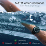 NORTH EDGE APOLLO Outdoor Wasserdichte Multifunktions-Smartwatch für Herren mit Silikonarmband