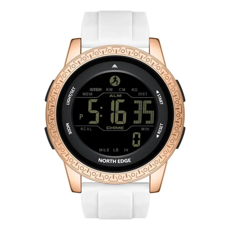 NORTH EDGE APOLLO Outdoor Wasserdichte Multifunktions-Smartwatch für Herren mit Silikonarmband