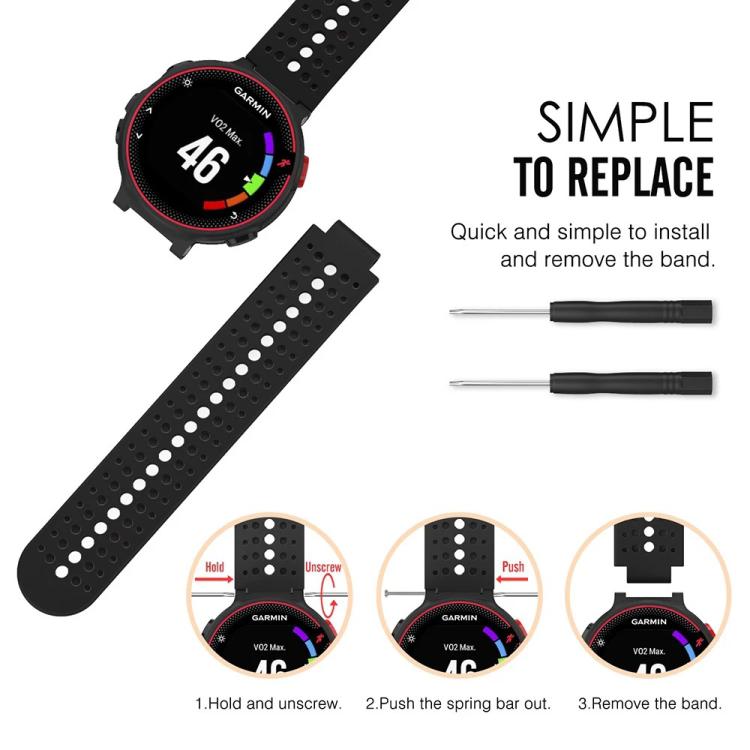 xDfind Two-color Silicone Watch Band with Tool, For Garmin Forerunner 235/220/620/630/230/735