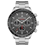 NORTH EDGE LONGWINGS Outdoor Herren Solarlade-Sportuhr mit Edelstahlarmband