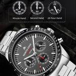 NORTH EDGE LONGWINGS Outdoor Herren Solarlade-Sportuhr mit Edelstahlarmband
