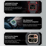 NORTH EDGE X1 Outdoor Einzeldisplay Quadratische Wasserdichte Leuchtende Elektronische Uhr
