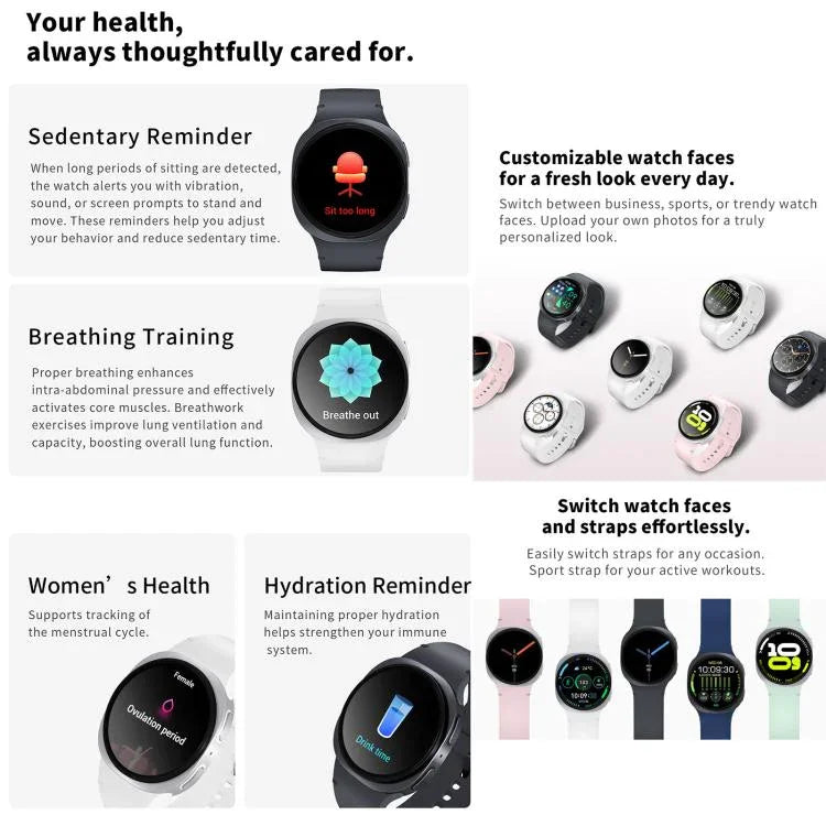HD8 mini 1,29 Zoll BT5.4 Sport-Smartwatch, unterstützt Bluetooth-Anrufe / Schlafüberwachung / Blutsauerstoffmessung / Herzfrequenzmessung / Blutdruckmessung