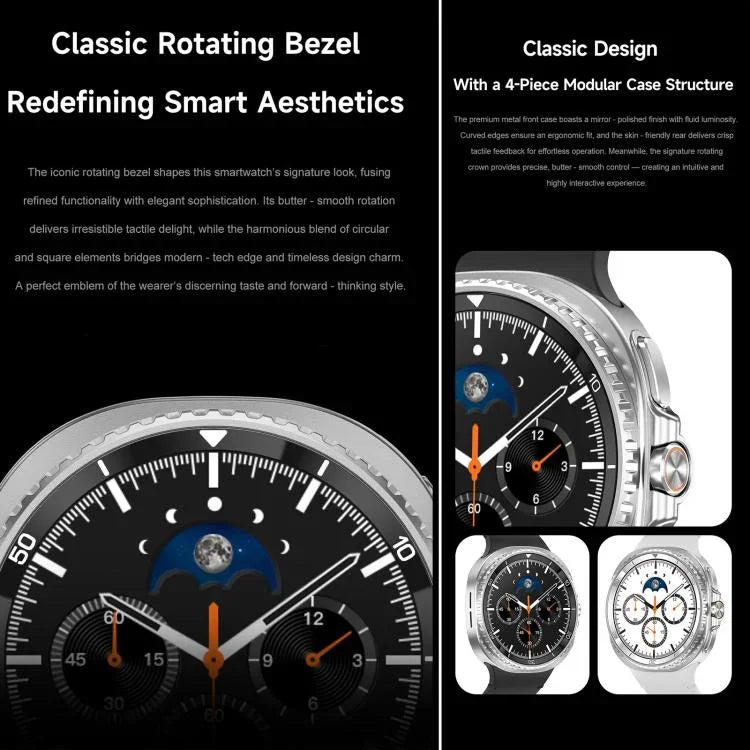 HD8C 1,43 Zoll BT5.4 Smartwatch mit drehbarem Zifferblatt, unterstützt Bluetooth-Anrufe, Schlafüberwachung, Blutsauerstoffmessung, Herzfrequenzmessung und Blutdruckmessung