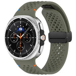 xDfind Magnetic Black Buckle Honeycomb Breathable Silicone Watch Band, For Samsung Galaxy Watch8 / Watch8 Classic
