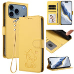 Handyhülle aus Leder mit geprägtem Herz und Katzenmotiv, mit Handschlaufe, für iPhone 17e / 16e, für iPhone 17 Pro Max, für iPhone 17 Pro, für iPhone 17