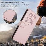 Embossed Heart Cat Leather Phone Case with Hand Strap, For iPhone 17e / 16e, For iPhone 17 Pro Max, For iPhone 17 Pro, For iPhone 17
