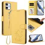 Geprägte Herz-Katzen Leder-Handyhülle mit Handschlaufe, Für iPhone 11 Pro Max, Für iPhone 11, Für iPhone 11 Pro, Für iPhone X / XS