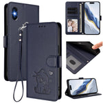 Geprägte Herz-Katzen Leder-Handyhülle mit Handschlaufe, Für iPhone 11 Pro Max, Für iPhone 11, Für iPhone 11 Pro, Für iPhone X / XS