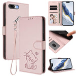 Geprägte Herz-Katzen Leder-Handyhülle mit Handschlaufe, Für iPhone XR, Für iPhone XS Max, Für iPhone 7 Plus / 8 Plus
