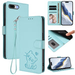 Geprägte Herz-Katzen Leder-Handyhülle mit Handschlaufe, Für iPhone XR, Für iPhone XS Max, Für iPhone 7 Plus / 8 Plus