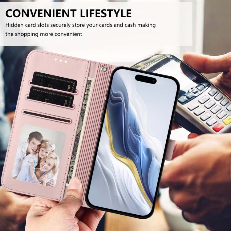 Prägte Herz-Katzen-Leder-Handyhülle mit Handschlaufe, Für iPhone 13 mini, Für iPhone 12 / 12 Pro, Für iPhone 12 Pro Max, Für iPhone 12 mini