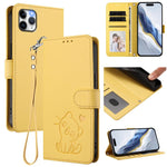 Geprägte Herz-Katzen Leder-Handyhülle mit Handschlaufe, Für iPhone 11 Pro Max, Für iPhone 11, Für iPhone 11 Pro, Für iPhone X / XS