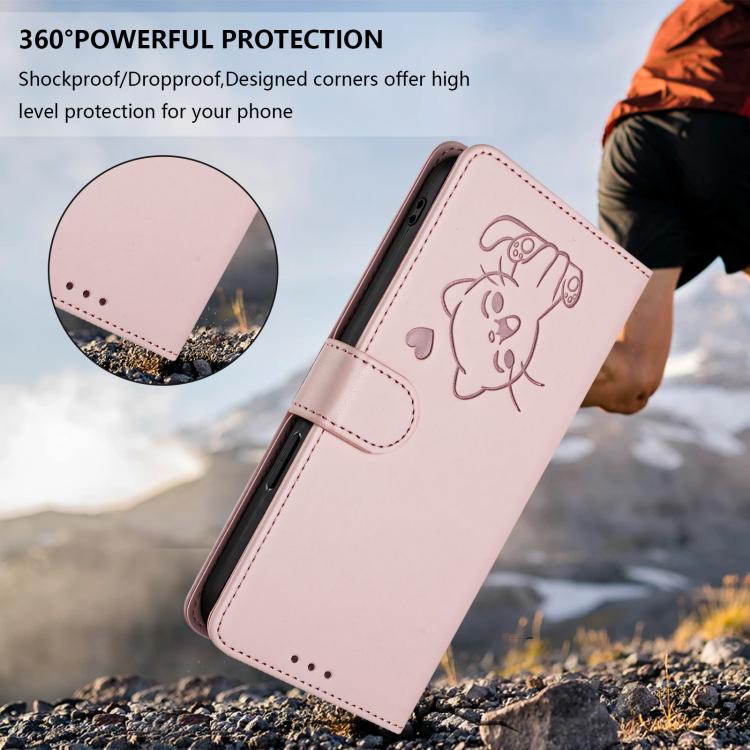 Geprägte Herz-Katzen Leder-Handyhülle mit Handschlaufe, Für iPhone XR, Für iPhone XS Max, Für iPhone 7 Plus / 8 Plus