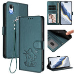 Geprägte Herz-Katzen Leder-Handyhülle mit Handschlaufe, Für iPhone XR, Für iPhone XS Max, Für iPhone 7 Plus / 8 Plus