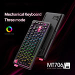 ONIKUMA MT706 Mechanische Tastatur mit 81 Tasten, Hot-Swap-fähig, Triple-Mode, MT706