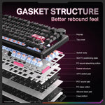 ONIKUMA MT706 Mechanische Tastatur mit 81 Tasten, Hot-Swap-fähig, Triple-Mode, MT706