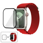Nylon-Uhrenarmband mit Schnalle und 3D-gebogener Folie, für Apple Watch Series 44 mm