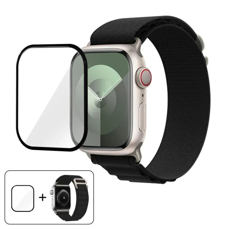 Nylon-Uhrenarmband mit Schnalle und 3D-gebogener Folie, für Apple Watch Series 40 mm