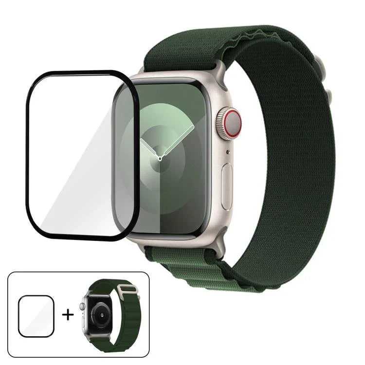 Nylon-Uhrenarmband mit Schnalle und 3D-gebogener Folie, für Apple Watch Series 40 mm