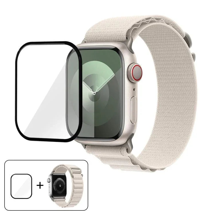 Nylon-Uhrenarmband mit Schnalle und 3D-gebogener Folie, für Apple Watch Series 40 mm