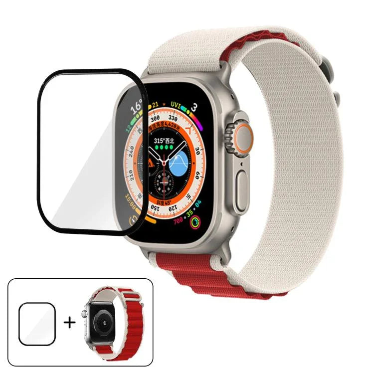 Nylon-Uhrenarmband mit Schnallenverschluss und 3D-gebogener Folie, für Apple Watch Ultra 2 / 1 49 mm