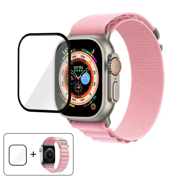 Nylon-Uhrenarmband mit Schnallenverschluss und 3D-gebogener Folie, für Apple Watch Ultra 2 / 1 49 mm