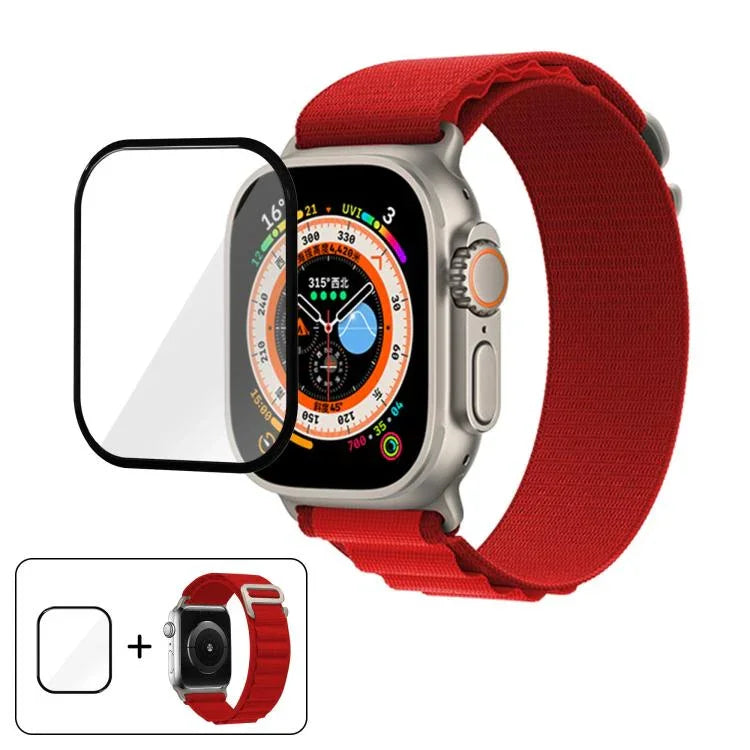 Nylon-Uhrenarmband mit Schnallenverschluss und 3D-gebogener Folie, für Apple Watch Ultra 2 / 1 49 mm