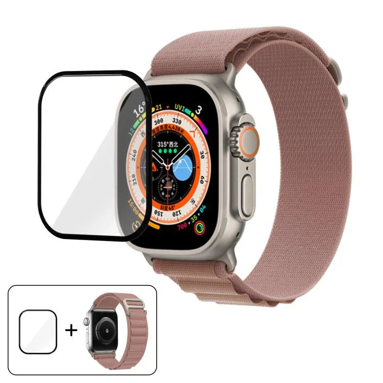 Nylon-Uhrenarmband mit Schnallenverschluss und 3D-gebogener Folie, für Apple Watch Ultra 2 / 1 49 mm