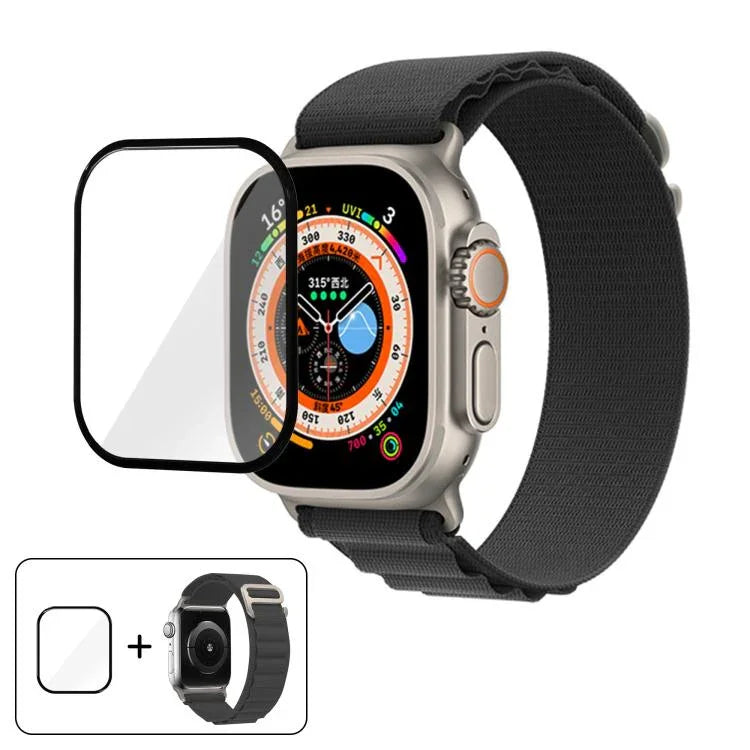 Nylon-Uhrenarmband mit Schnallenverschluss und 3D-gebogener Folie, für Apple Watch Ultra 2 / 1 49 mm