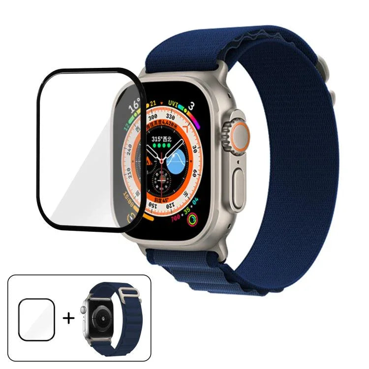 Nylon-Uhrenarmband mit Schnallenverschluss und 3D-gebogener Folie, für Apple Watch Ultra 2 / 1 49 mm