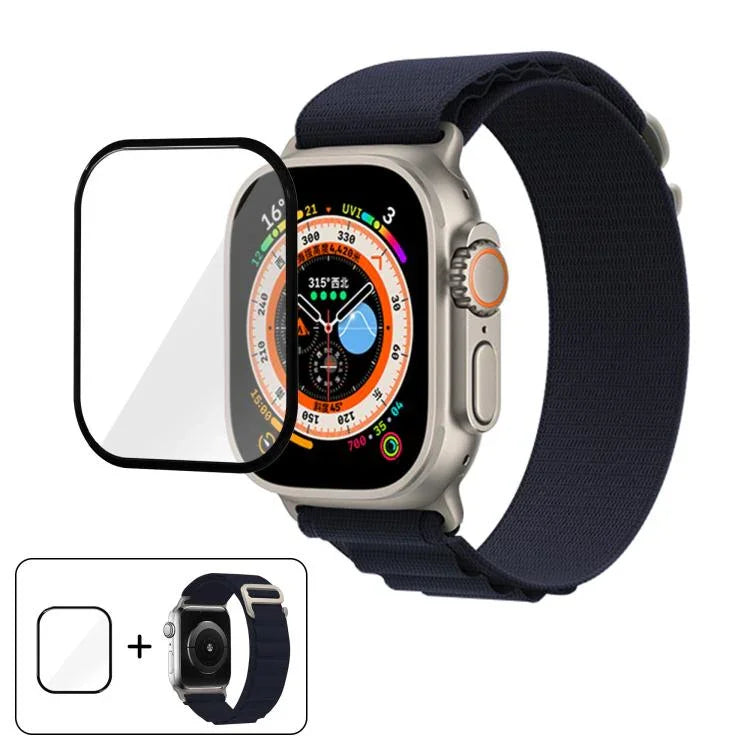 Nylon-Uhrenarmband mit Schnallenverschluss und 3D-gebogener Folie, für Apple Watch Ultra 2 / 1 49 mm