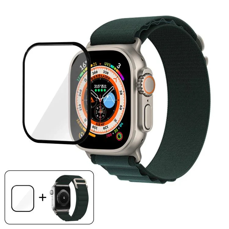 Nylon-Uhrenarmband mit Schnallenverschluss und 3D-gebogener Folie, für Apple Watch Ultra 2 / 1 49 mm
