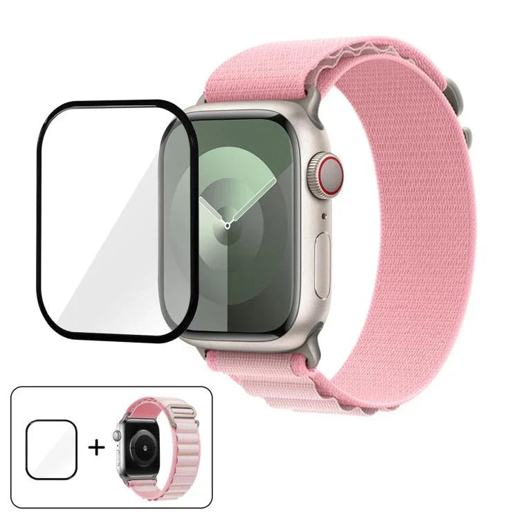 Nylon-Uhrenarmband mit Schnalle und 3D-gebogener Folie, für Apple Watch Series 38 mm