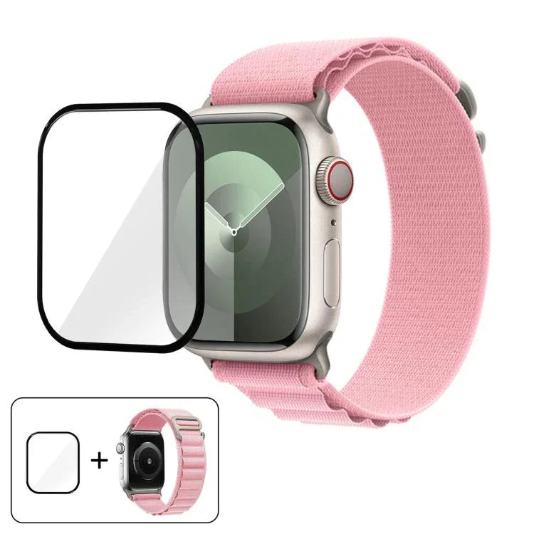 Nylon-Uhrenarmband mit Schnalle und 3D-gebogener Folie, für Apple Watch Series 38 mm