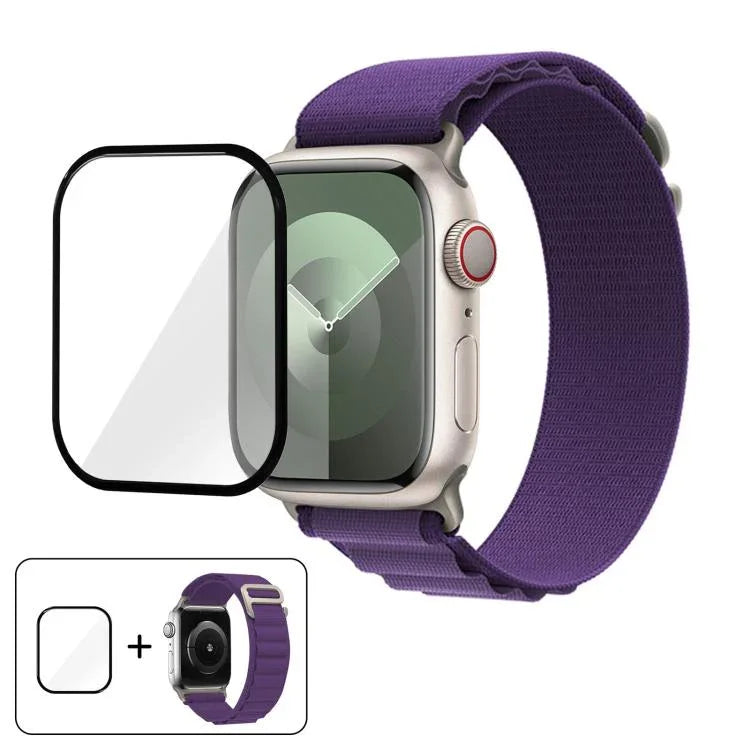 Nylon-Uhrenarmband mit Schnalle und 3D-gebogener Folie, für Apple Watch Series 38 mm