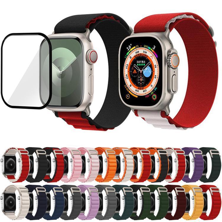 Nylon-Uhrenarmband mit Schnallenverschluss und 3D-gebogener Folie, für Apple Watch Series 10 (42 mm)