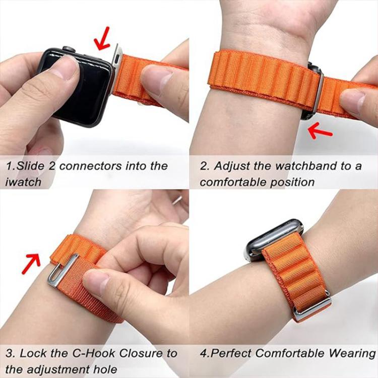 Nylon-Uhrenarmband mit Schnalle und 3D-gebogener Folie, für Apple Watch Series 38 mm