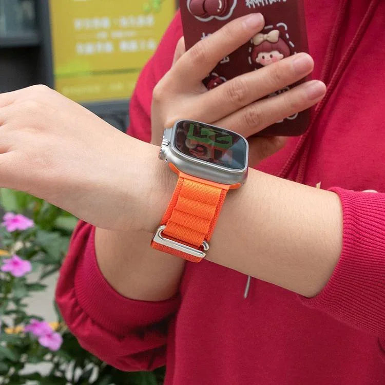 Nylon-Uhrenarmband mit Schnalle und 3D-gebogener Folie, für Apple Watch Series 44 mm