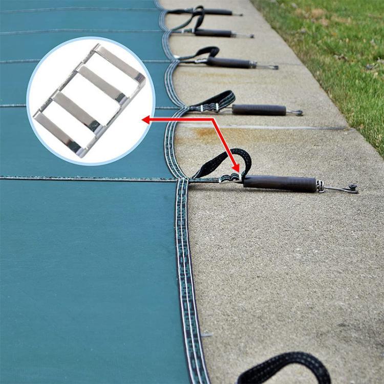 Schwimmbecken-Netz-Einhausung, Edelstahlstangen-Schnalle, Sicherheitsabdeckung für Schwimmbecken, Befestigungsschnalle, 3er-Pack