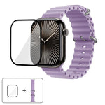 Ocean Silikon-Uhrenarmband mit 3D-gebogener Folie, für Apple Watch Series 10 46 mm, Apple Watch Series 10 42 mm und Apple Watch Series 44 mm
