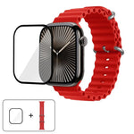 Ocean Silikon-Uhrenarmband mit 3D-gebogener Folie, für Apple Watch Series 40 mm, Apple Watch Ultra 2/1 49 mm, Apple Watch Series 45 mm